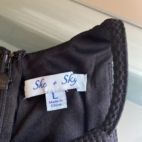 She & Sky Black Dress Tank Dress with Halter Neckline Size L - Picture 4 of 4